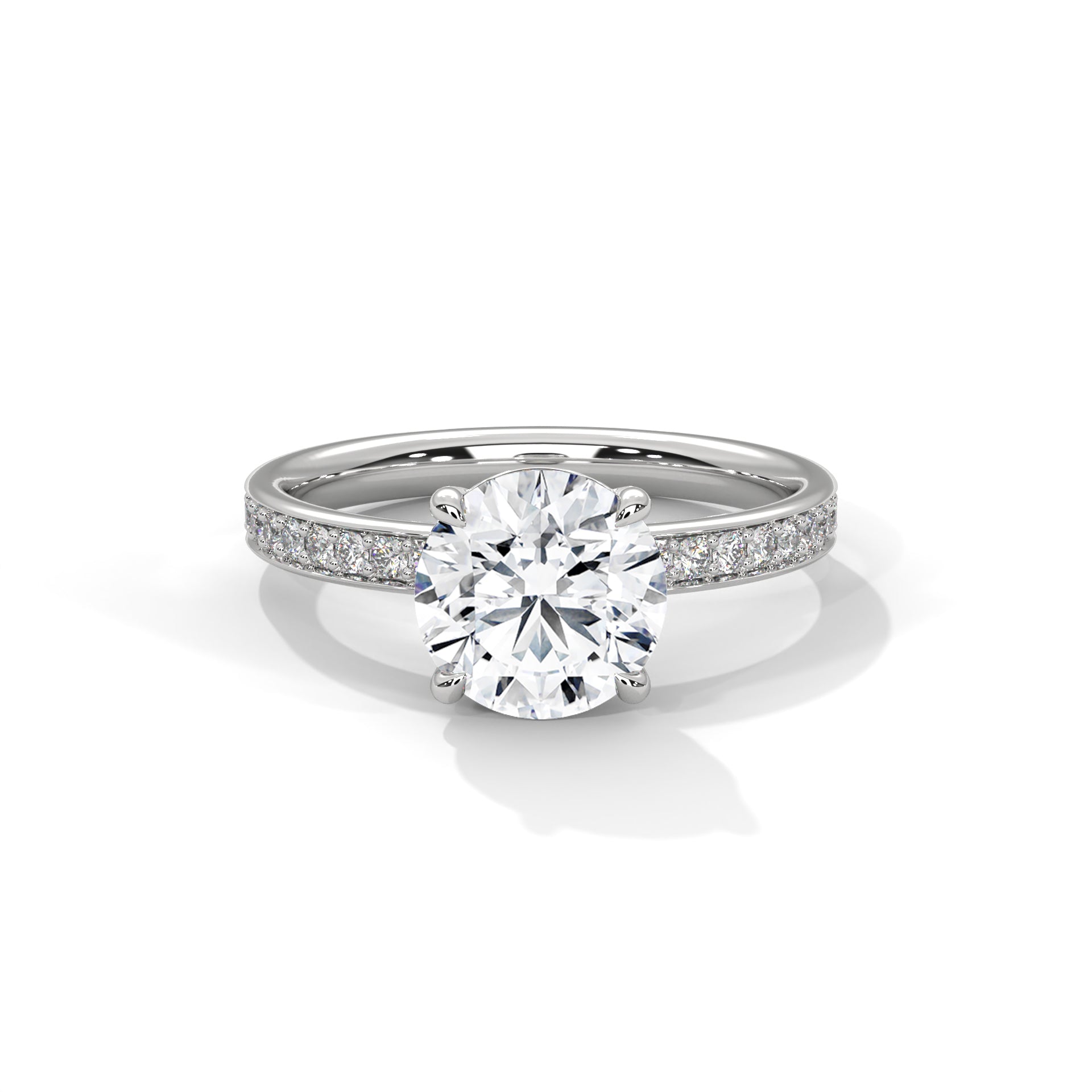 2.45 CT Round Cut With Hidden Accents Solitaire Diamond Ring