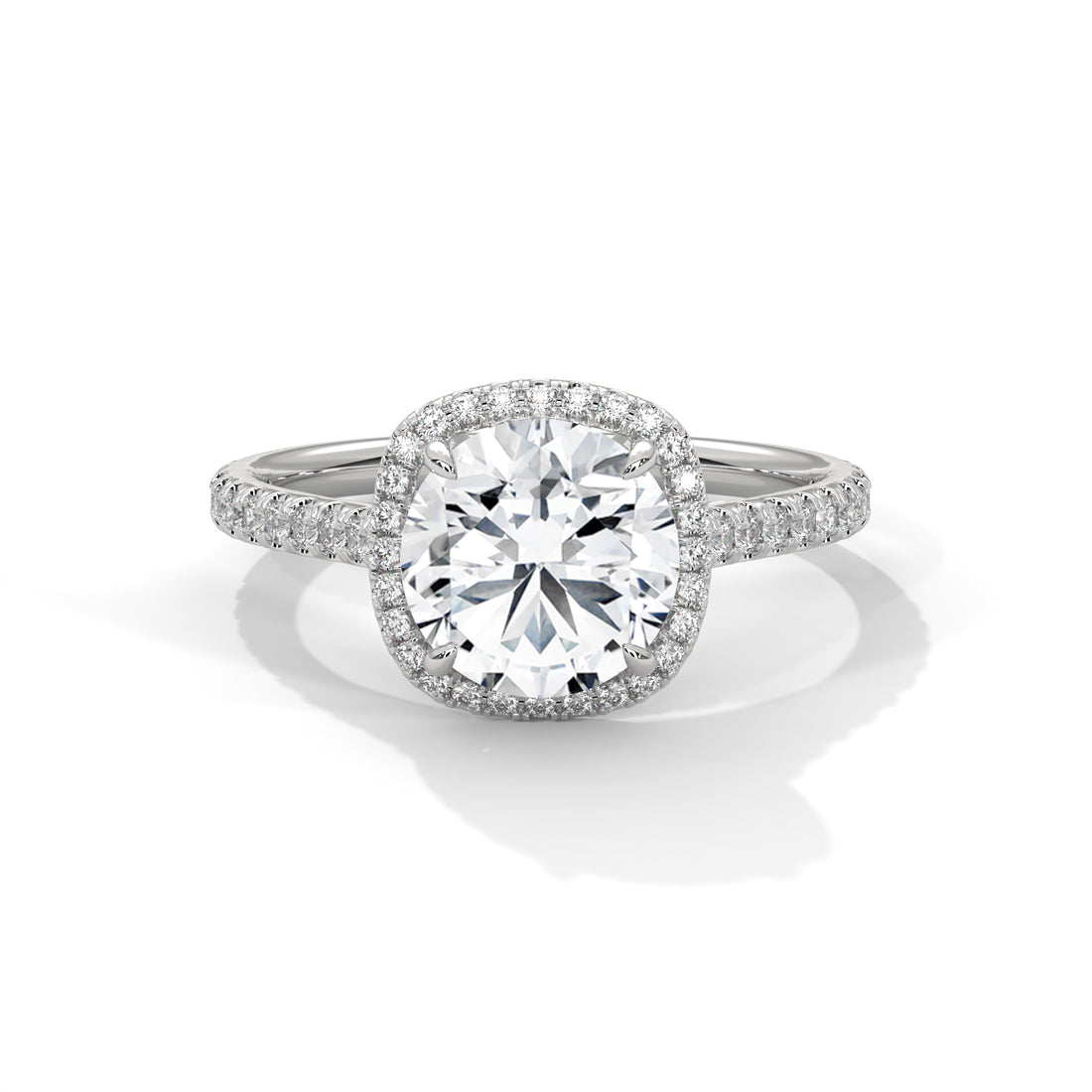 2.36 CT Round Cut Halo Solitaire Diamond Ring