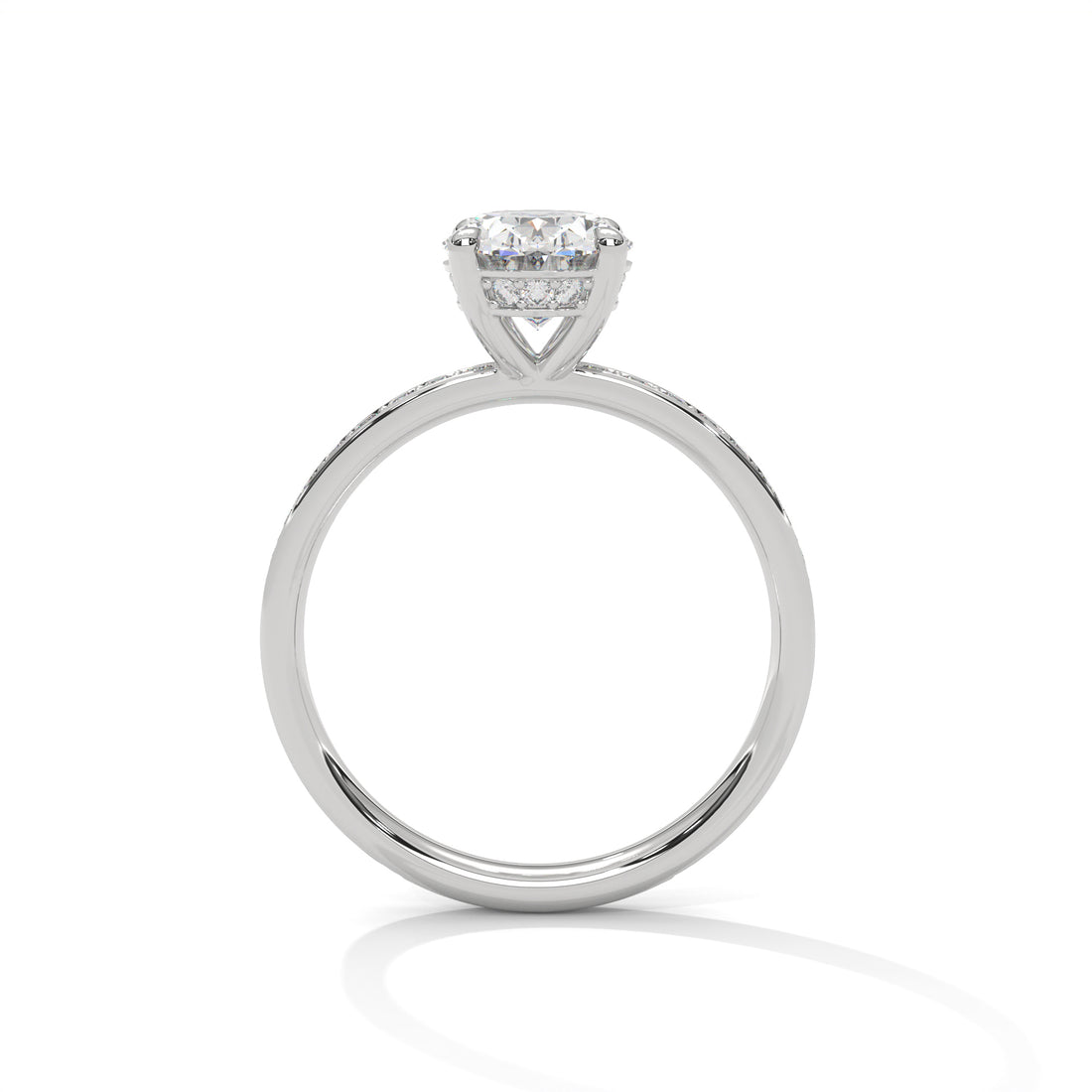2.45 CT Oval Cut With Hidden Accents Solitaire Diamond Ring