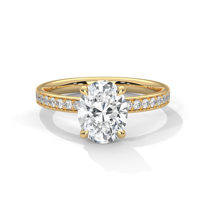 2.45 CT Oval Cut With Hidden Accents Solitaire Diamond Ring
