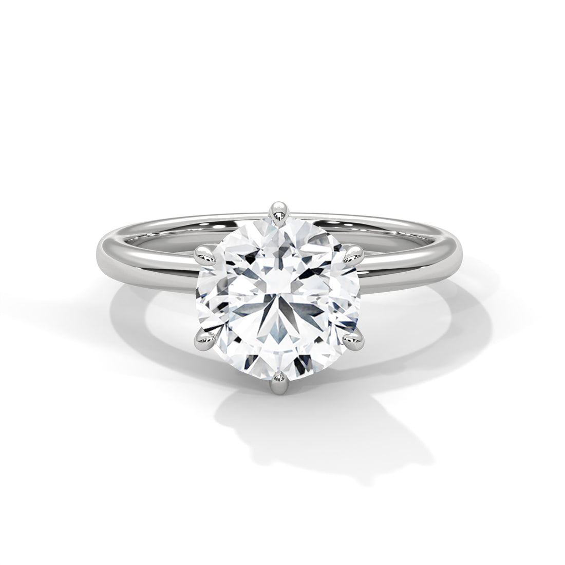2.00 CT Round Cut Six Prong Solitaire Diamond Ring