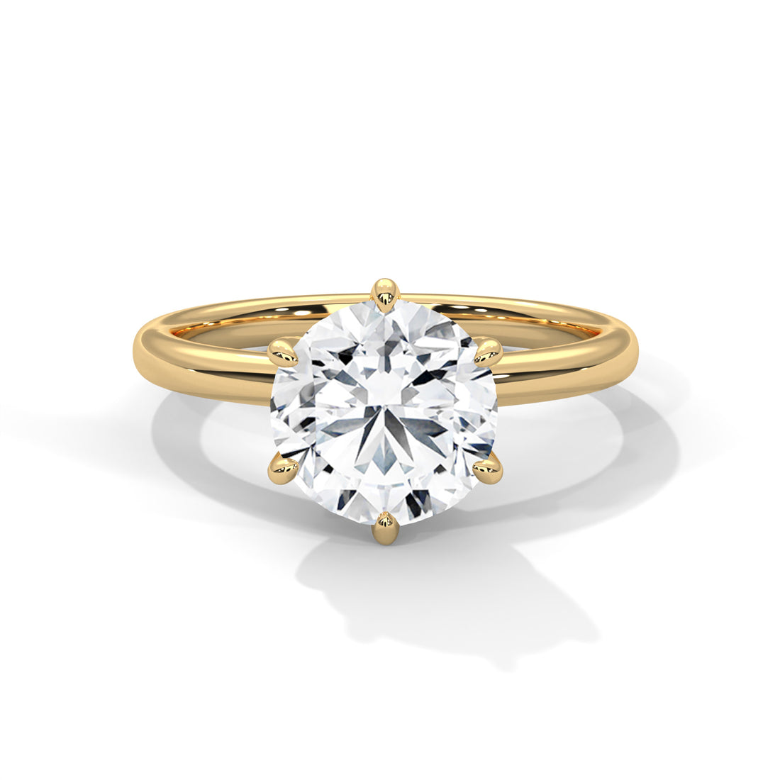 2.00 CT Round Cut Six Prong Solitaire Diamond Ring