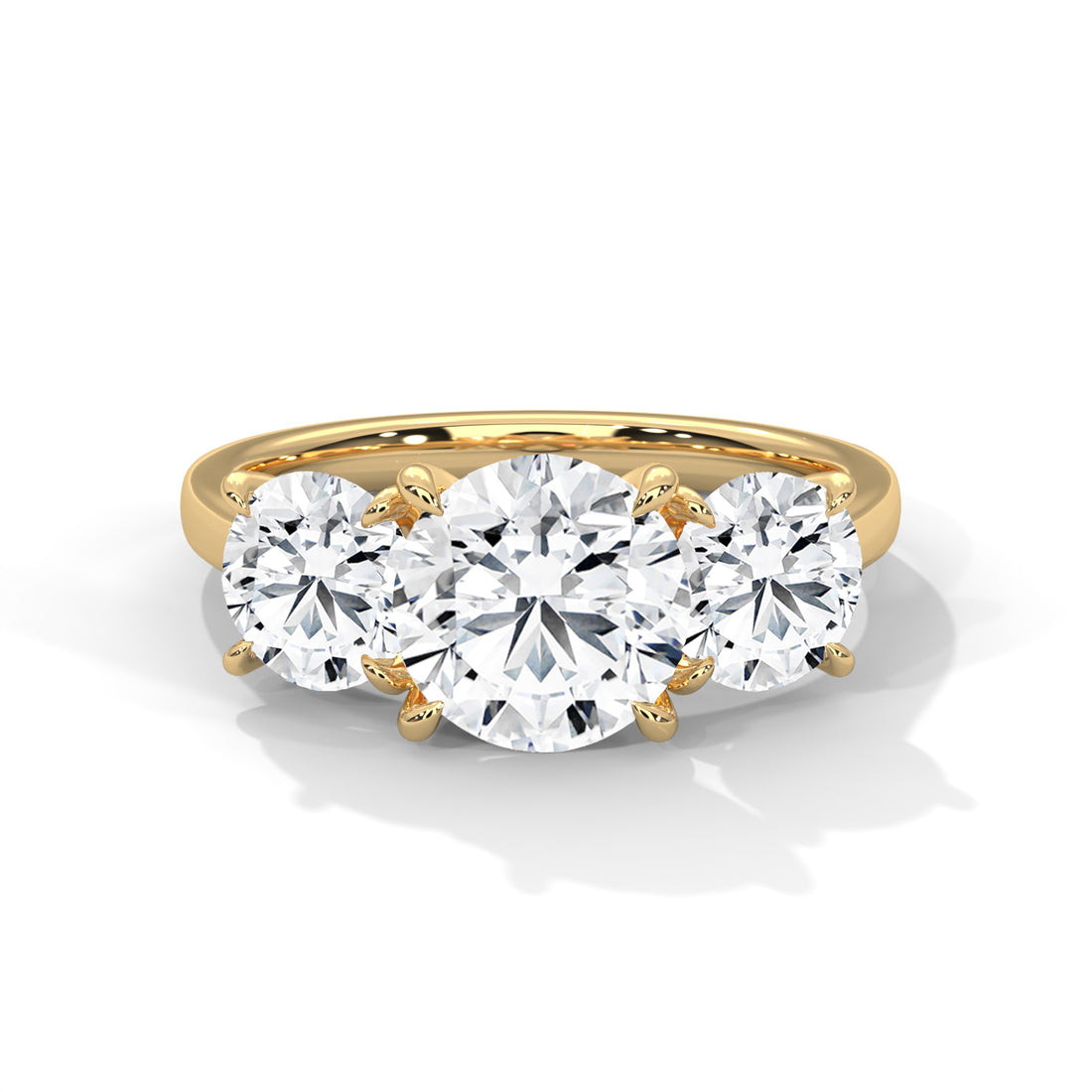 3.68 CT Three Stone Round Cut Engagement Diamond Ring