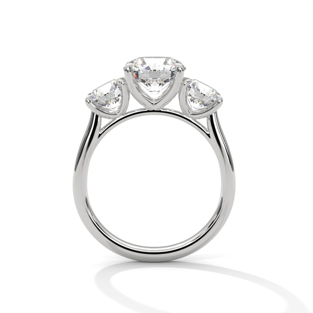 3.68 CT Three Stone Round Cut Engagement Diamond Ring
