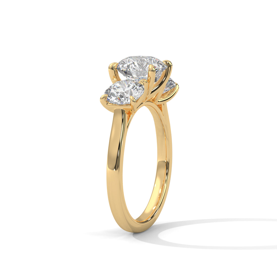 3.68 CT Three Stone Round Cut Engagement Diamond Ring