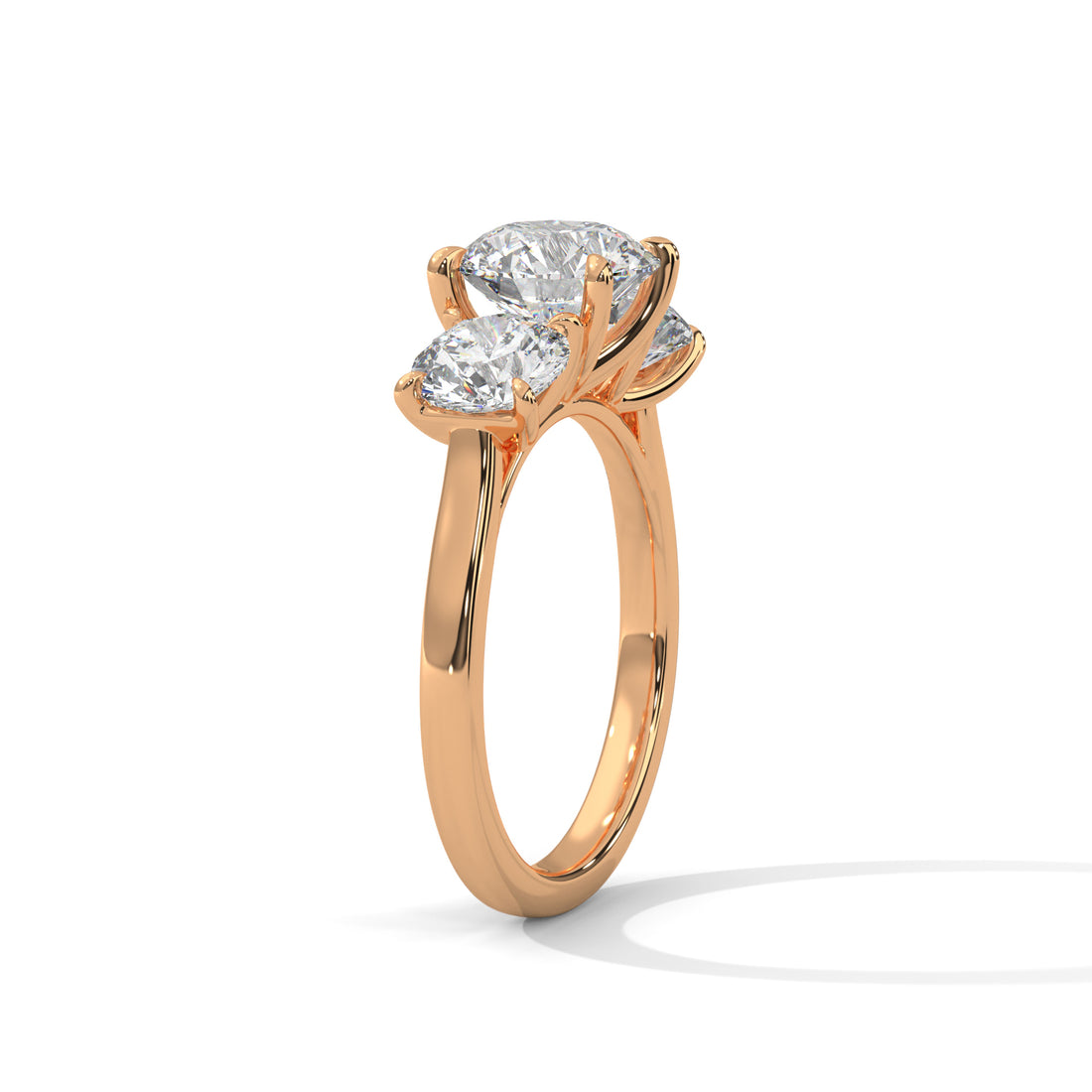 3.68 CT Three Stone Round Cut Engagement Diamond Ring