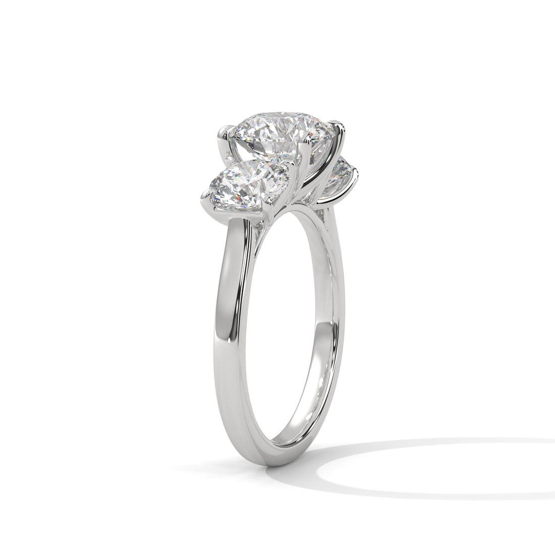 3.68 CT Three Stone Round Cut Engagement Diamond Ring