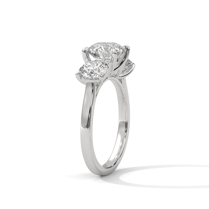 3.68 CT Three Stone Round Cut Engagement Diamond Ring