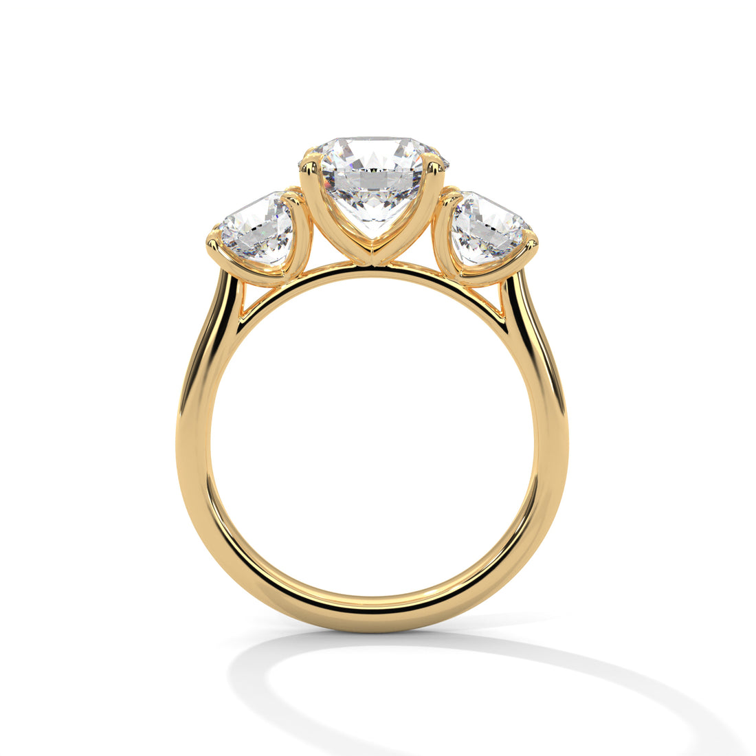 3.68 CT Three Stone Round Cut Engagement Diamond Ring