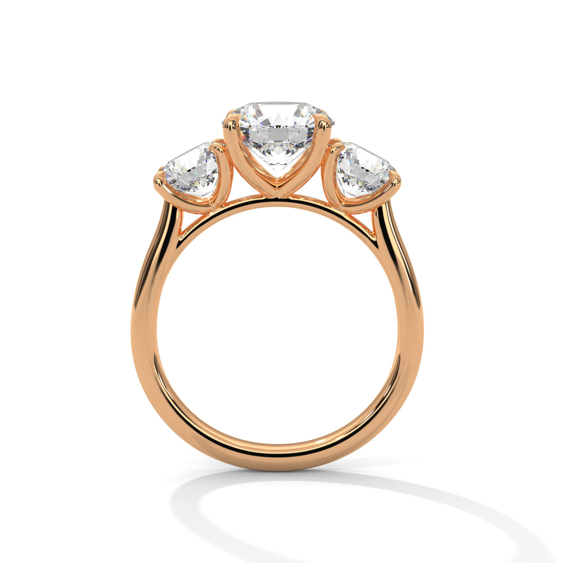 3.68 CT Three Stone Round Cut Engagement Diamond Ring
