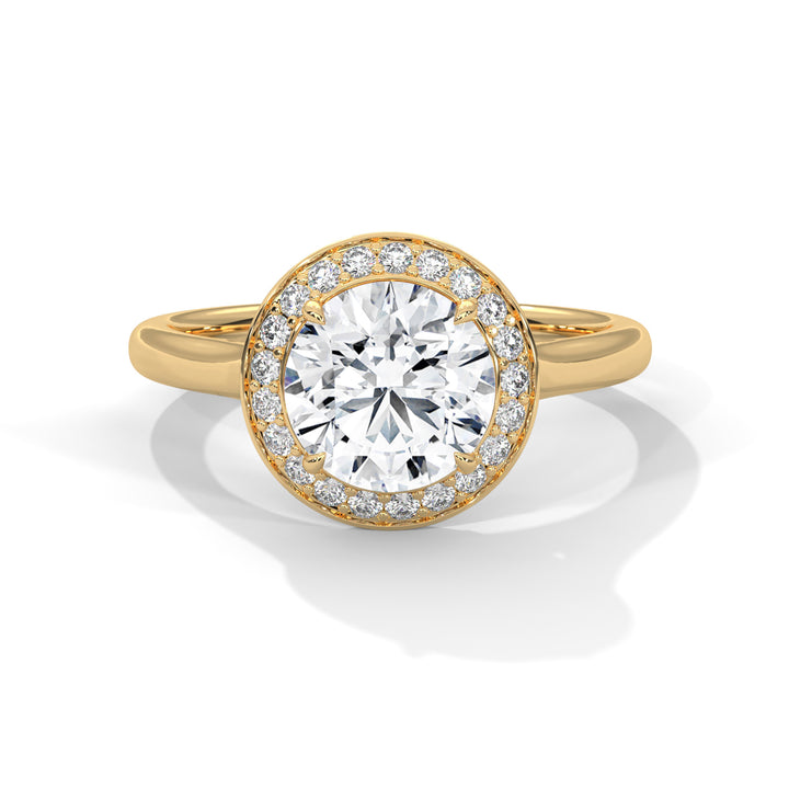 1.96 CT Round Cut Halo Solitaire Diamond Ring