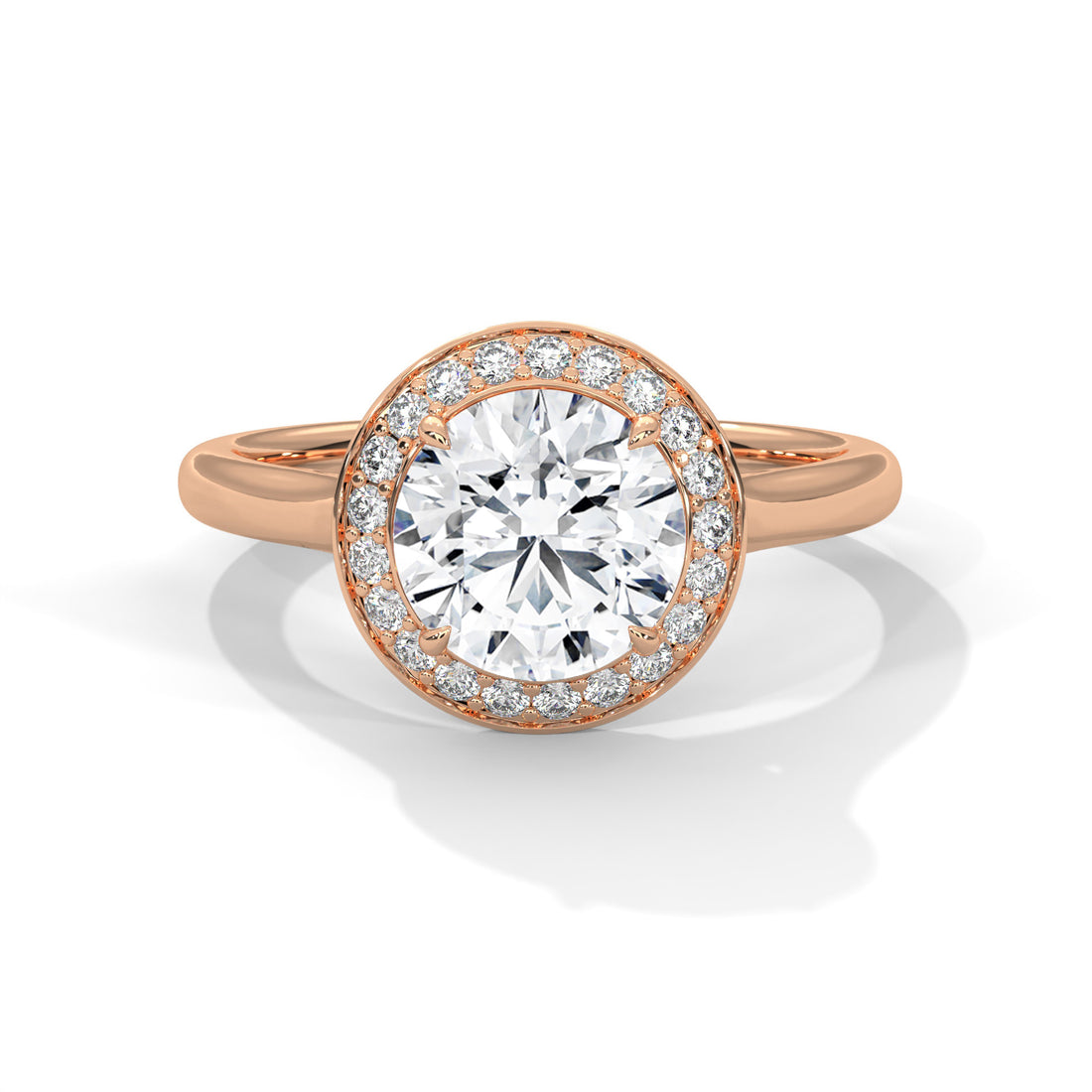 1.96 CT Round Cut Halo Solitaire Diamond Ring