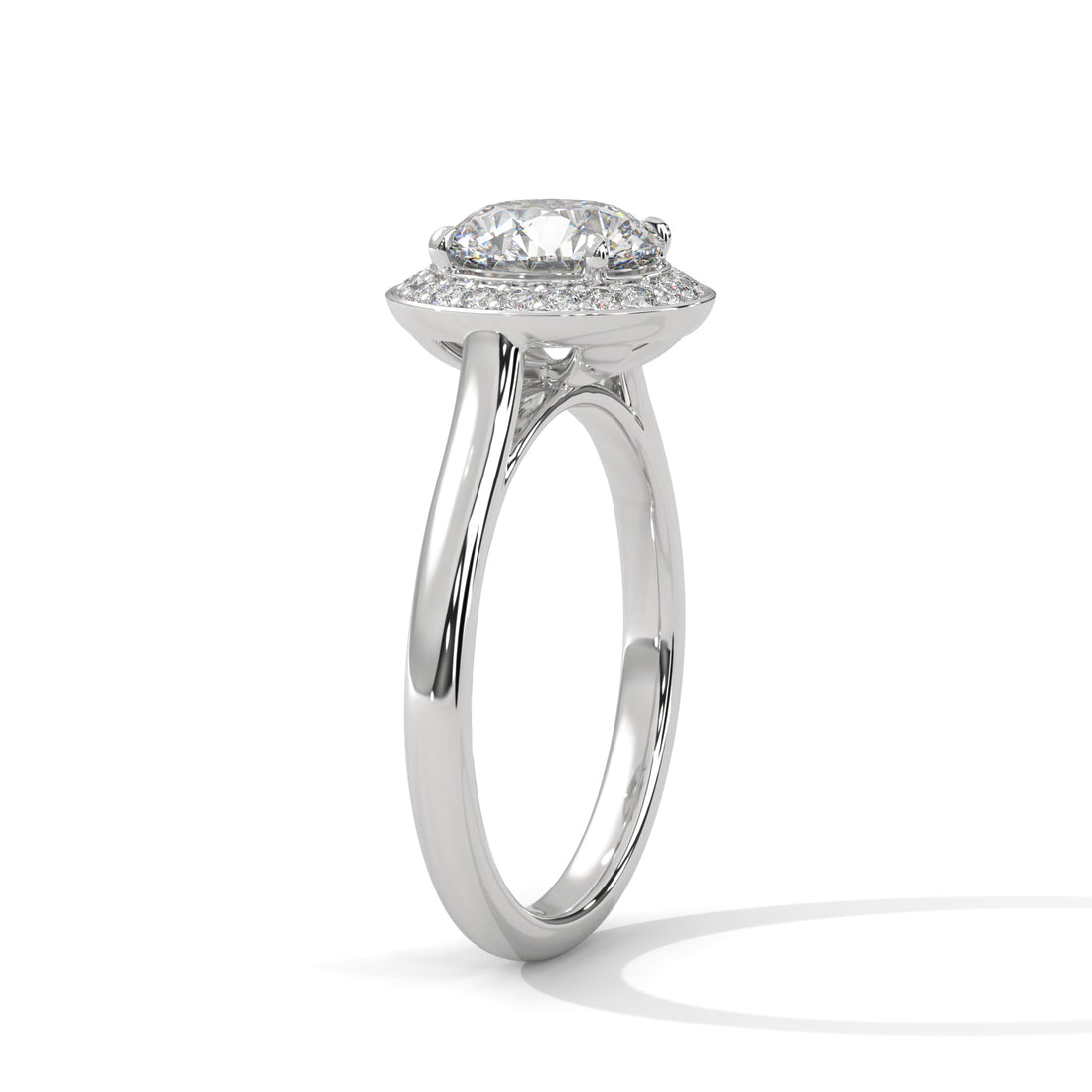 1.96 CT Round Cut Halo Solitaire Diamond Ring