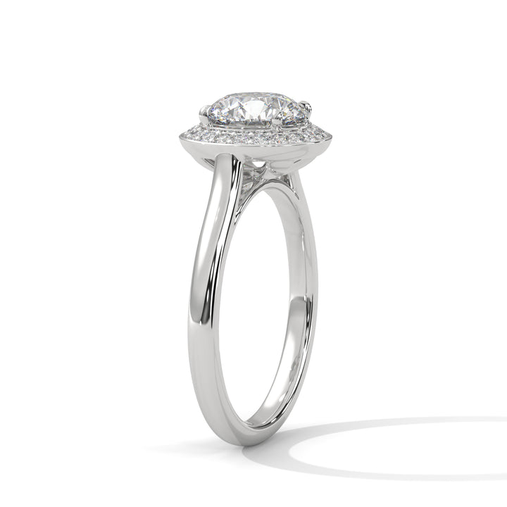1.96 CT Round Cut Halo Solitaire Diamond Ring