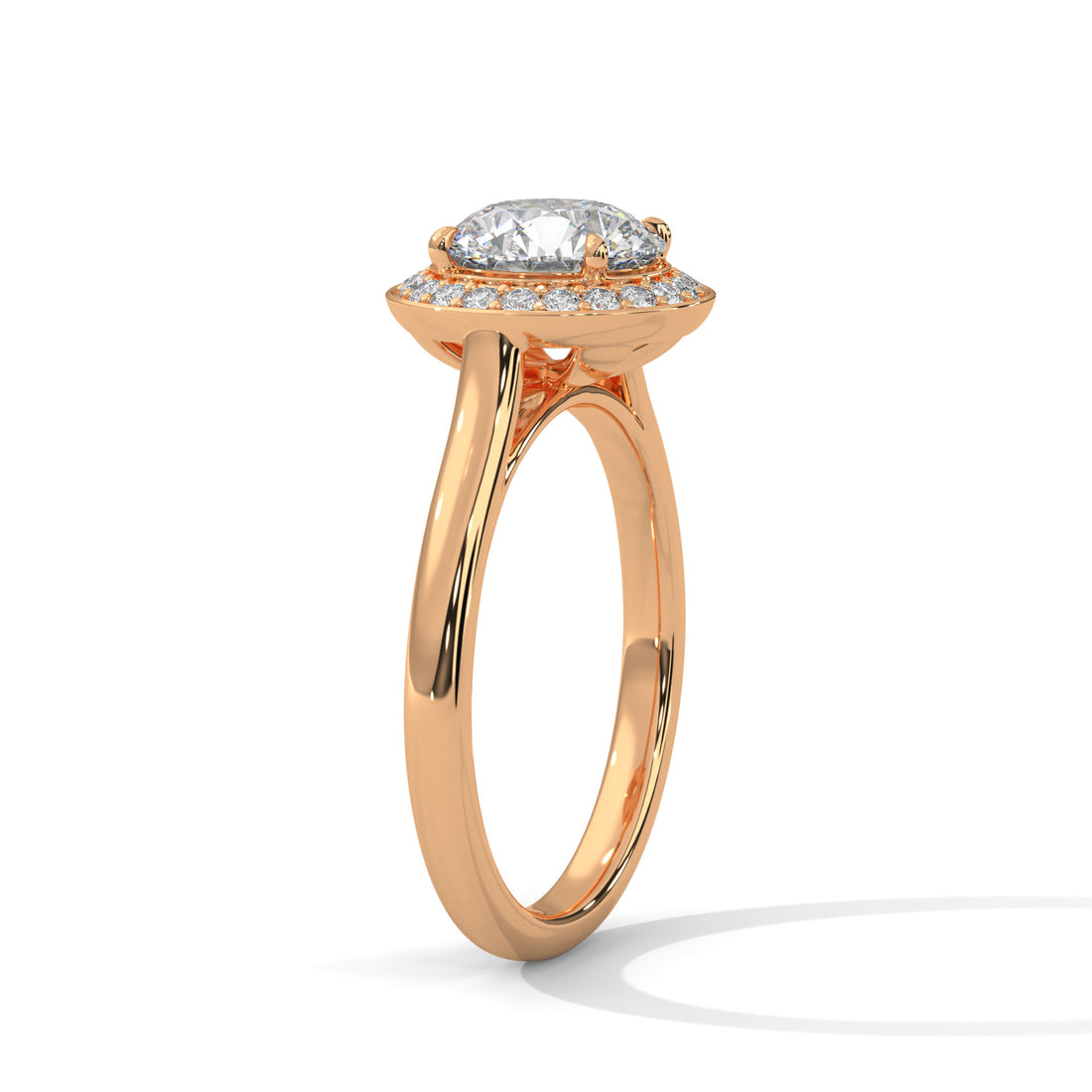 1.96 CT Round Cut Halo Solitaire Diamond Ring