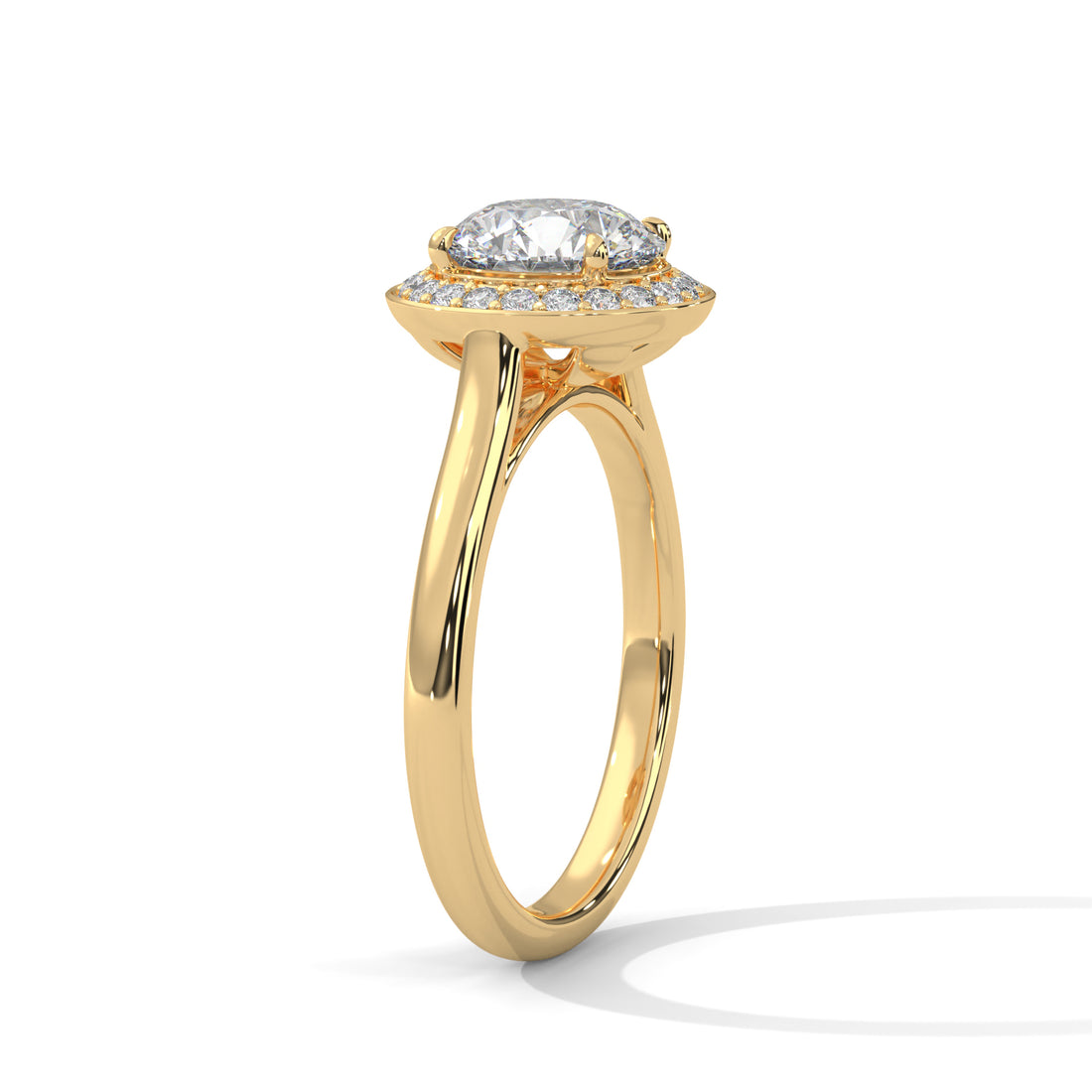 1.96 CT Round Cut Halo Solitaire Diamond Ring
