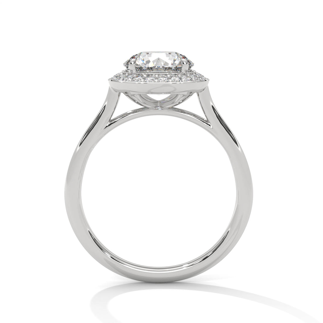 1.96 CT Round Cut Halo Solitaire Diamond Ring