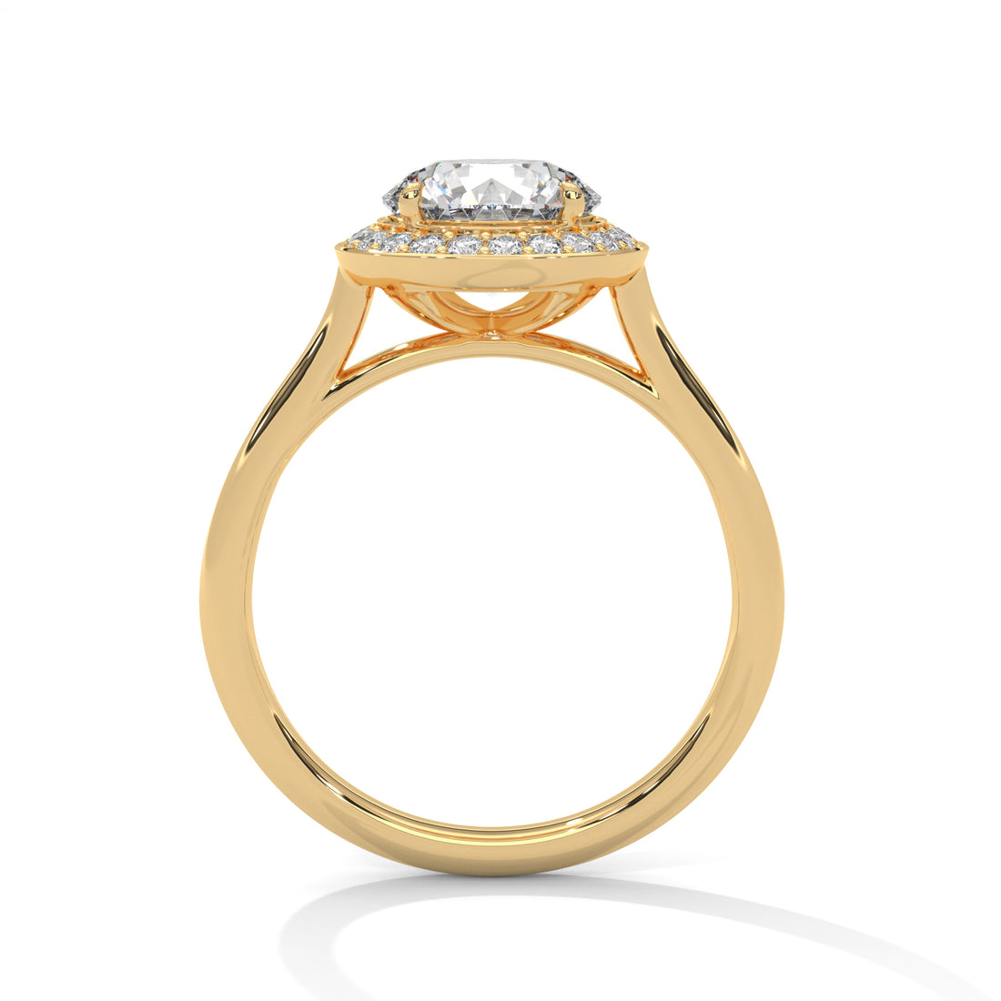 1.96 CT Round Cut Halo Solitaire Diamond Ring