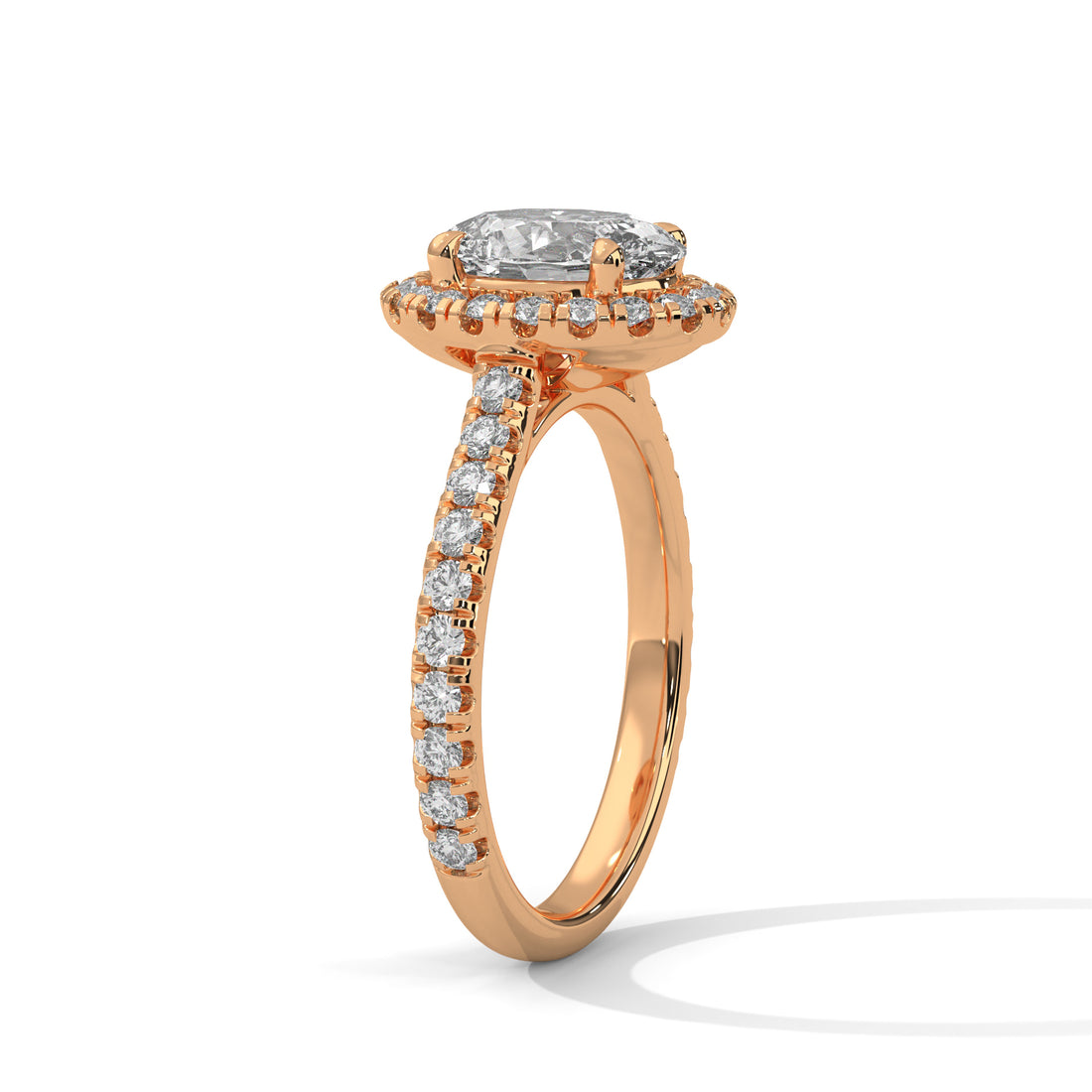 2.61 CT Oval Cut Halo Solitaire Diamond Ring