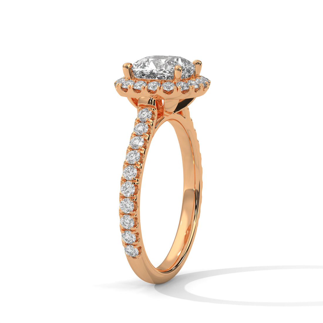 2.61 CT Cushion Cut Halo Solitaire Diamond Ring