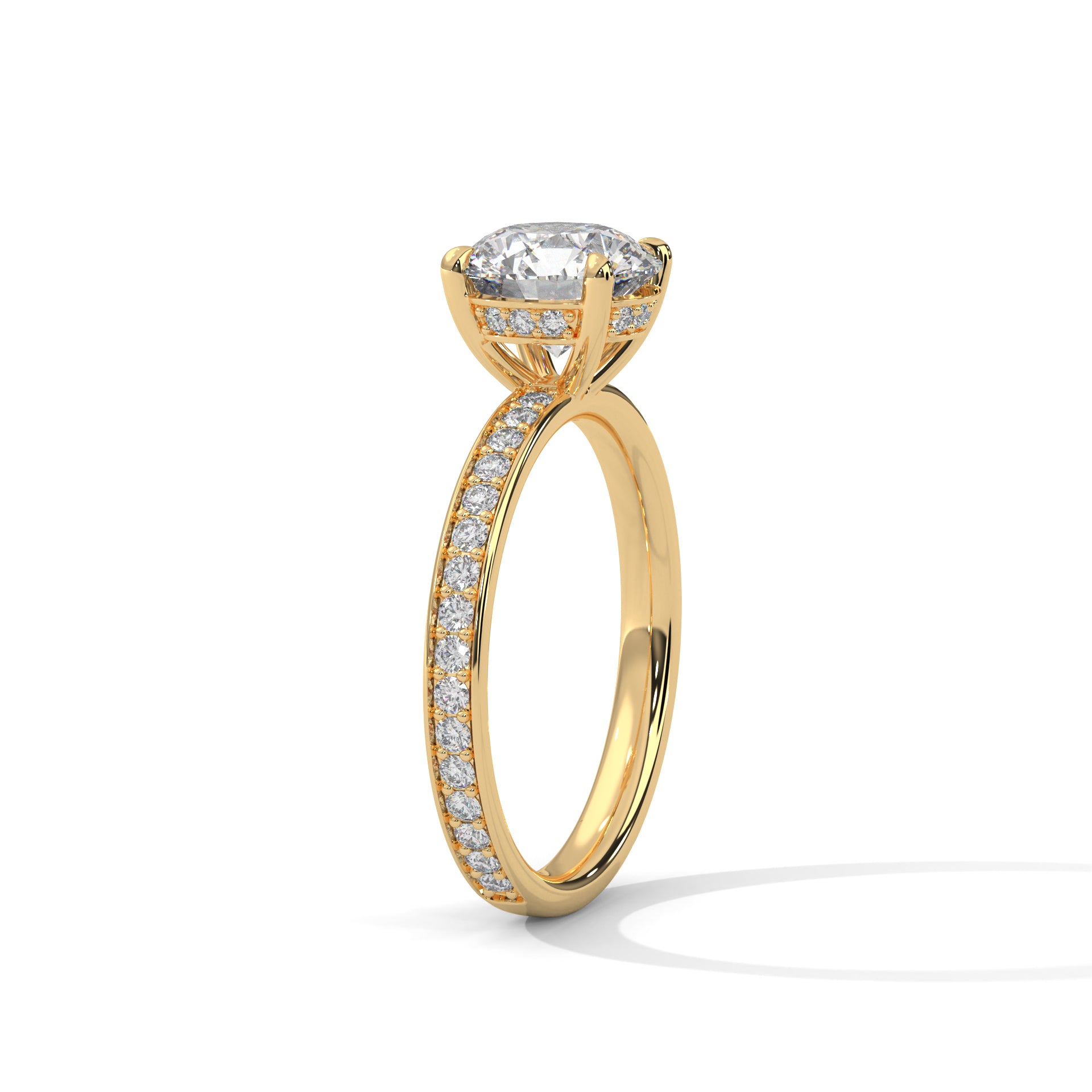 2.45 CT Round Cut With Hidden Accents Solitaire Diamond Ring