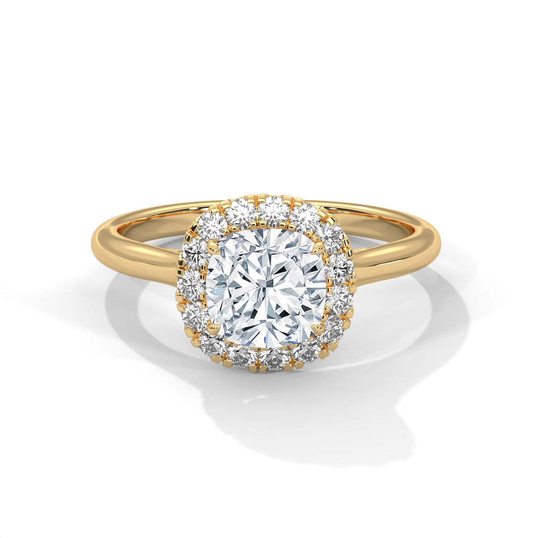 1.27 CT Cushion Cut Halo Solitaire Diamond Ring