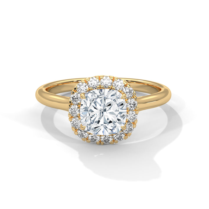 1.27 CT Cushion Cut Halo Solitaire Diamond Ring