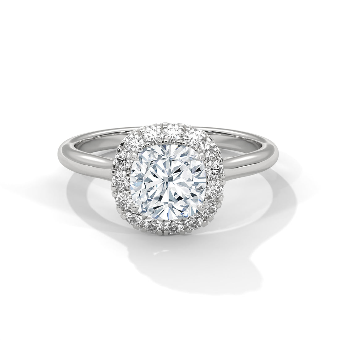 1.27 CT Cushion Cut Halo Solitaire Diamond Ring