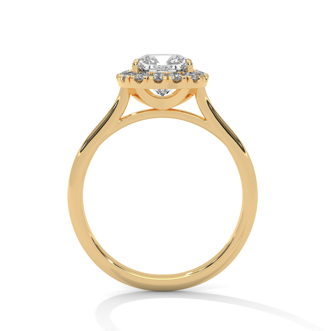 1.27 CT Cushion Cut Halo Solitaire Diamond Ring