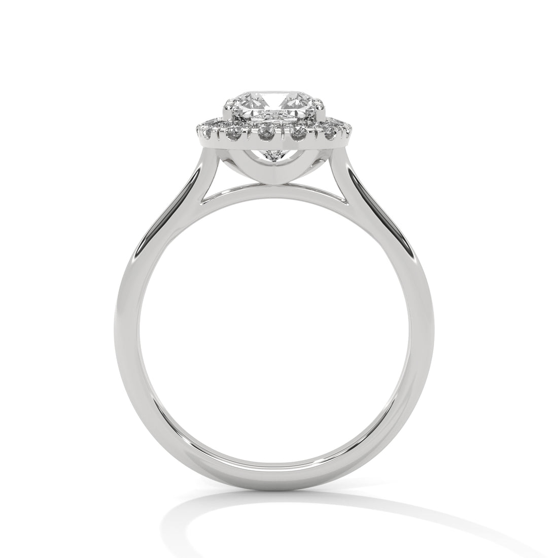 1.27 CT Cushion Cut Halo Solitaire Diamond Ring