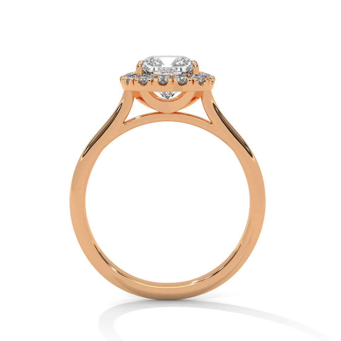 1.27 CT Cushion Cut Halo Solitaire Diamond Ring