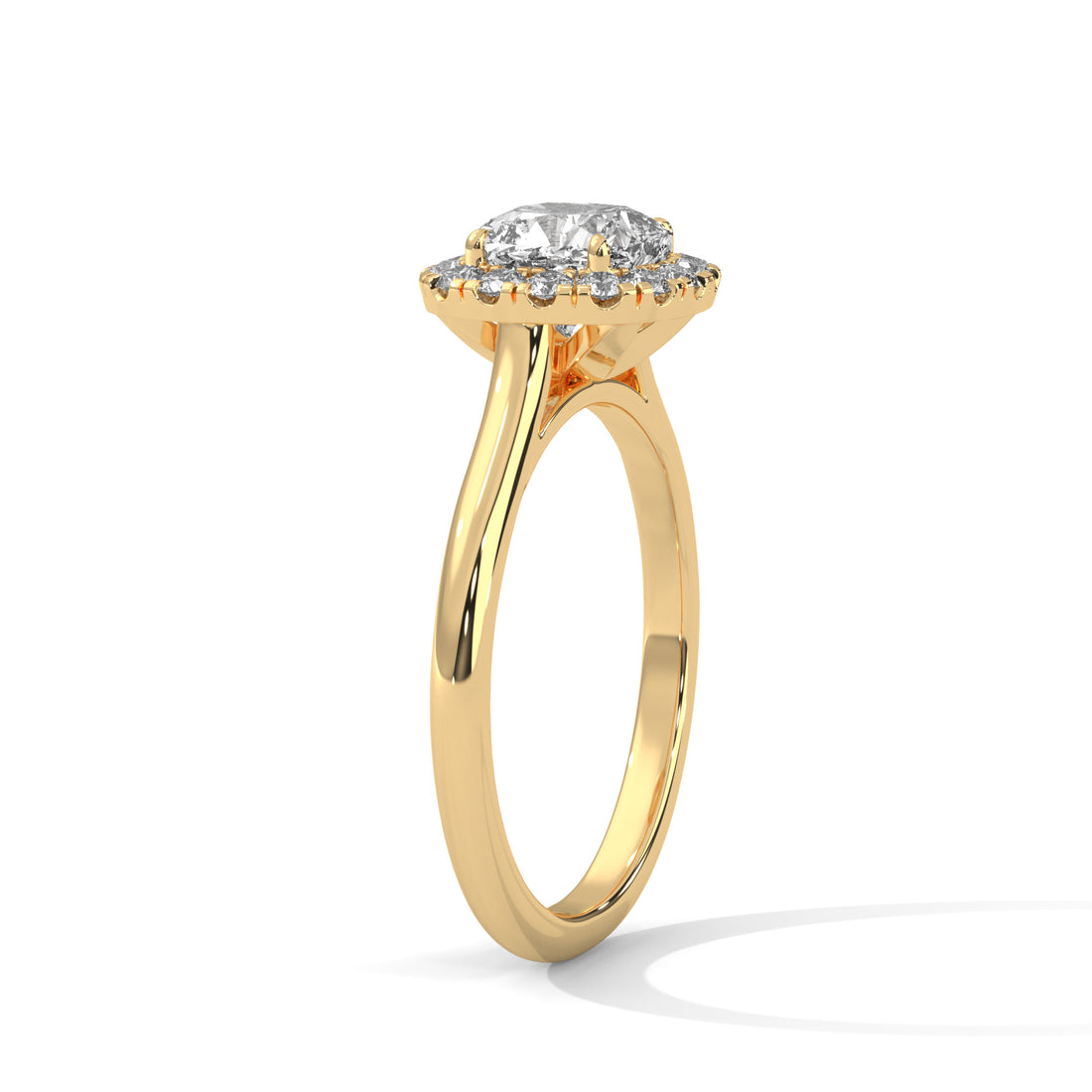 1.27 CT Cushion Cut Halo Solitaire Diamond Ring