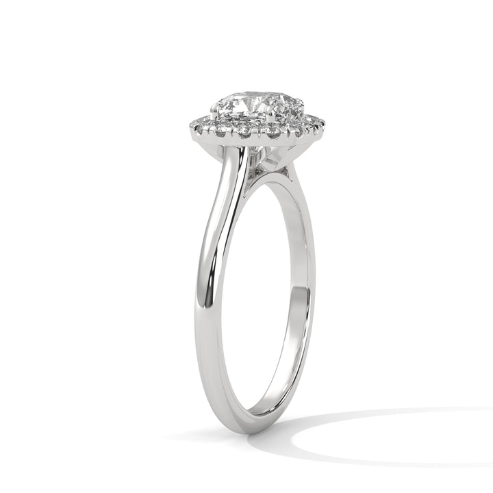 1.27 CT Cushion Cut Halo Solitaire Diamond Ring