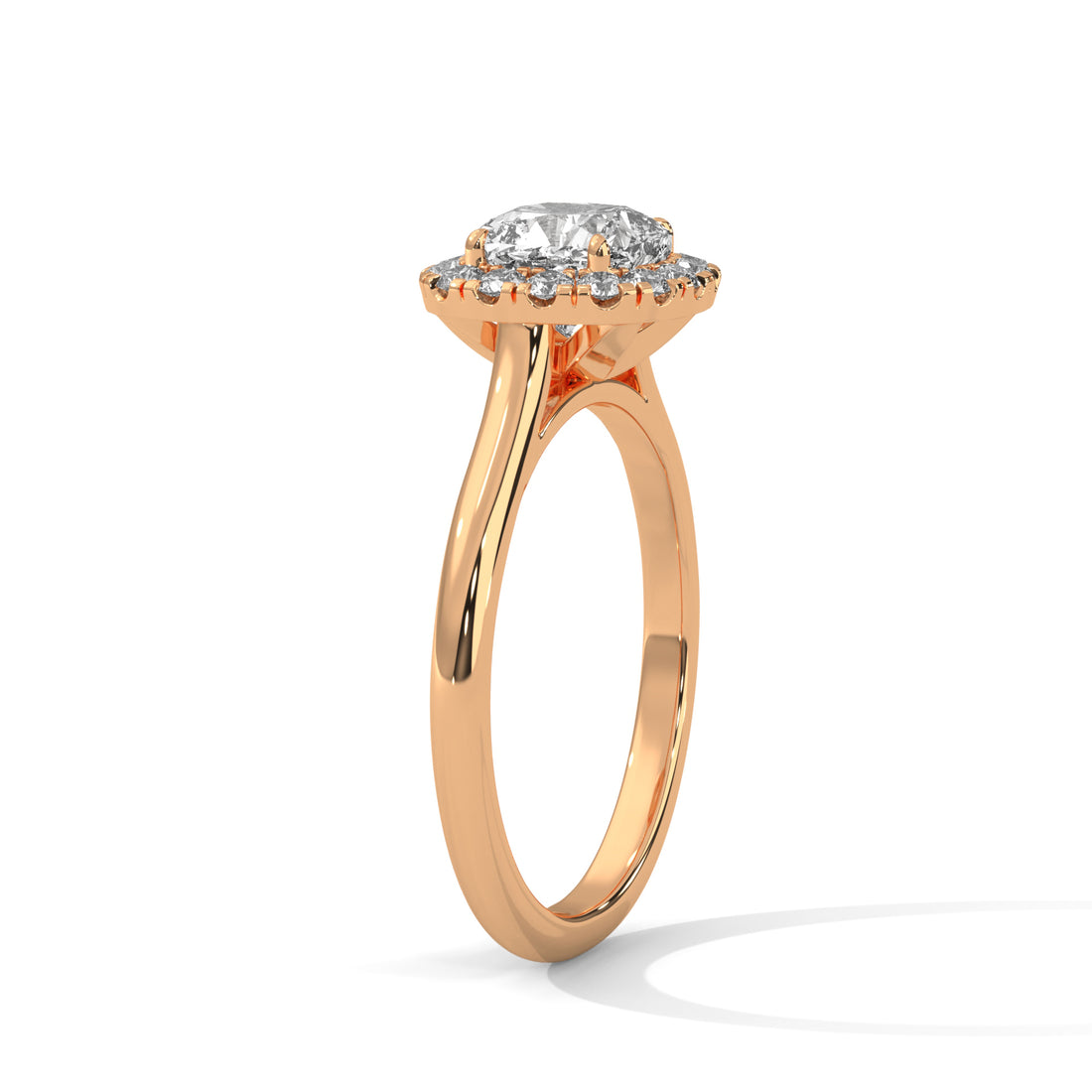 1.27 CT Cushion Cut Halo Solitaire Diamond Ring