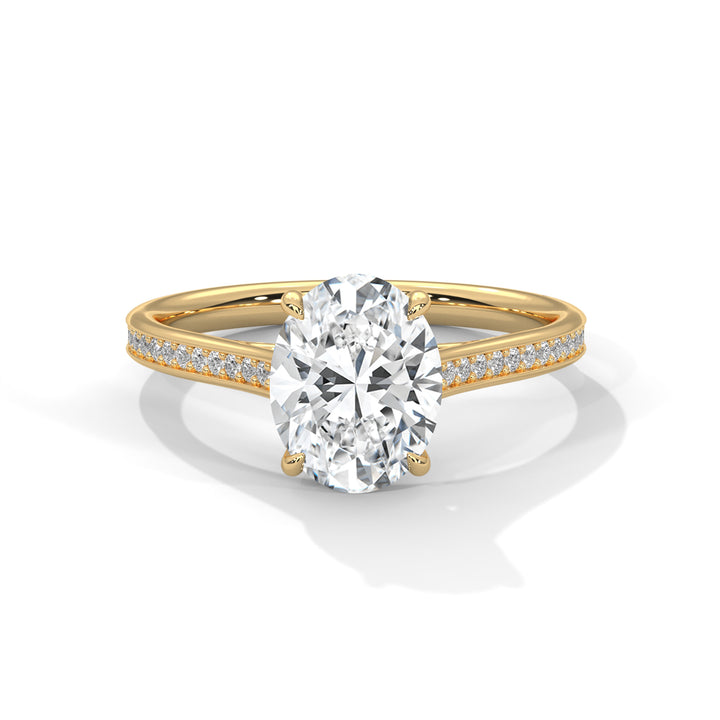 2.52 CT Oval Cut With Side Accents Solitaire Diamond Ring