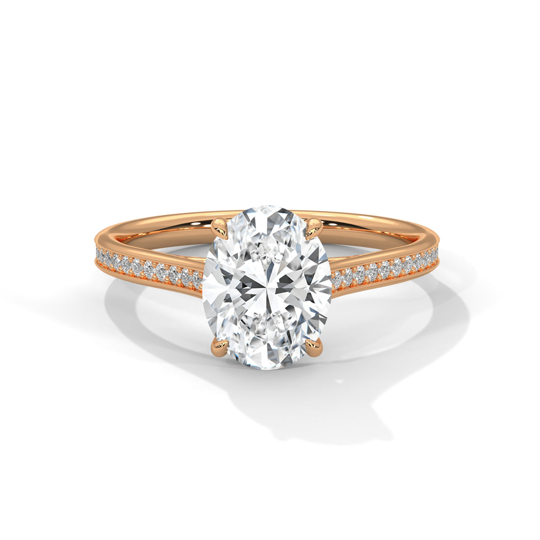 2.52 CT Oval Cut With Side Accents Solitaire Diamond Ring