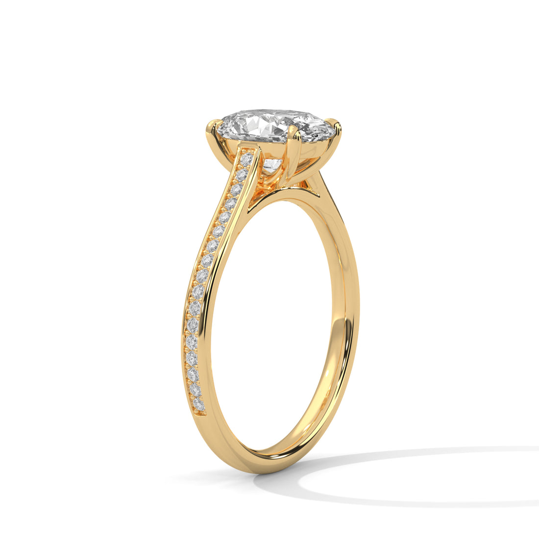 2.52 CT Oval Cut With Side Accents Solitaire Diamond Ring