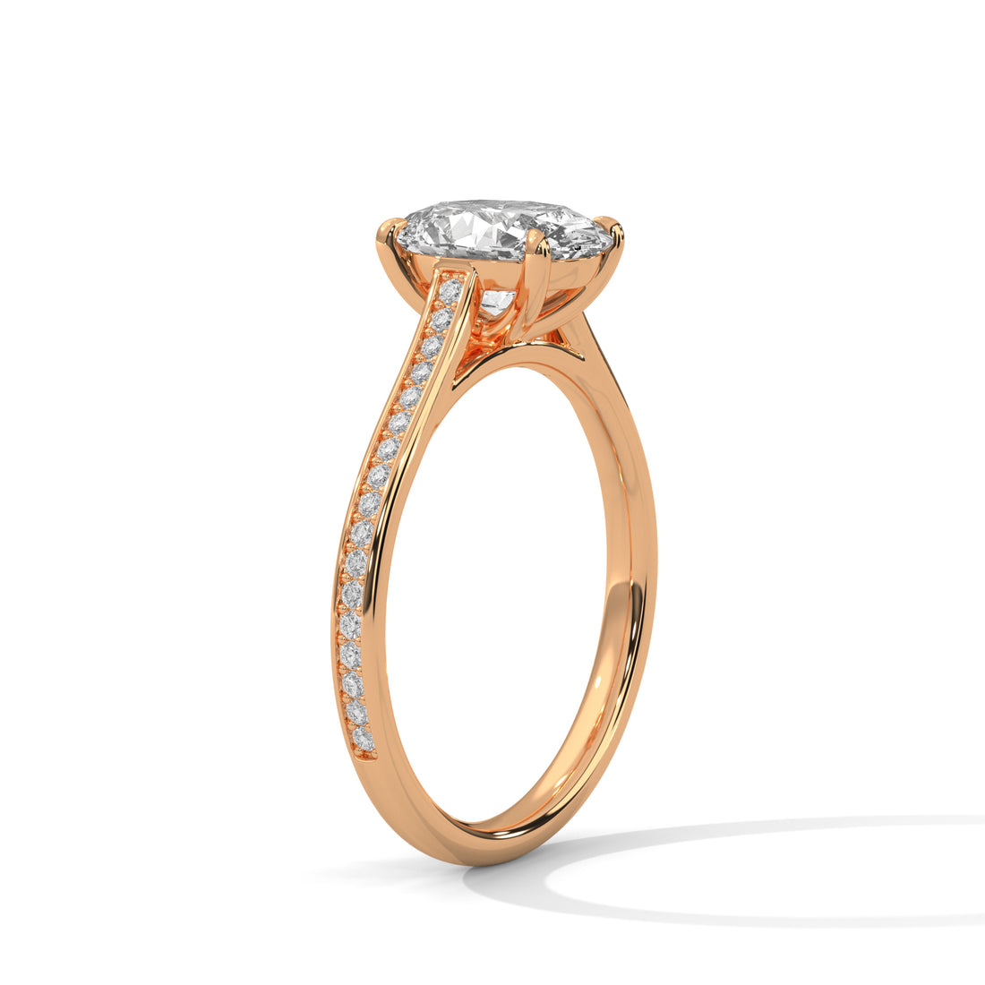 2.52 CT Oval Cut With Side Accents Solitaire Diamond Ring