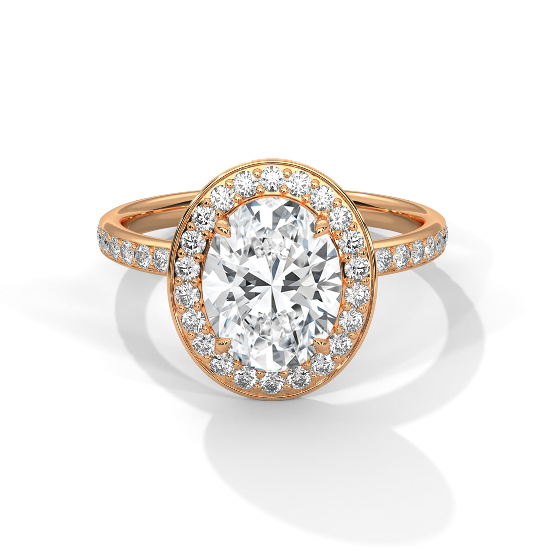 1.52 CT Oval Cut Halo Solitaire Diamond Ring