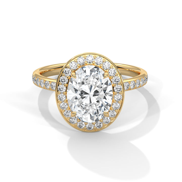 1.52 CT Oval Cut Halo Solitaire Diamond Ring