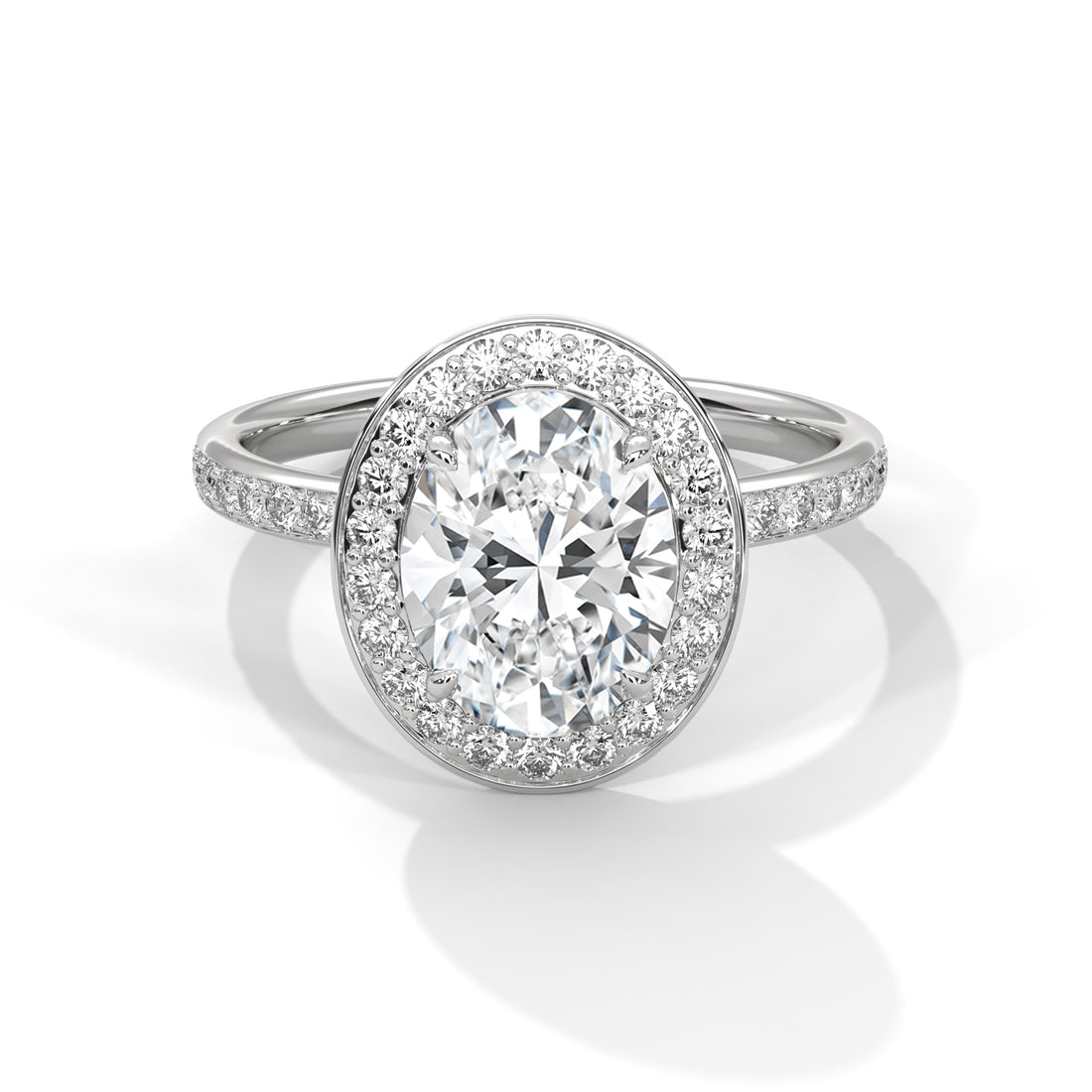 1.52 CT Oval Cut Halo Solitaire Diamond Ring