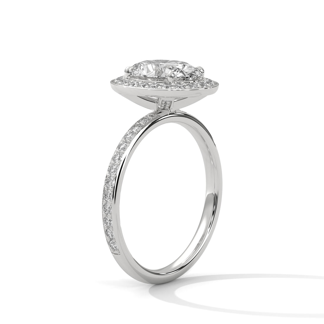 1.52 CT Oval Cut Halo Solitaire Diamond Ring