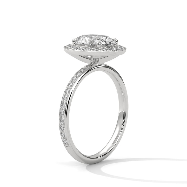 1.52 CT Oval Cut Halo Solitaire Diamond Ring