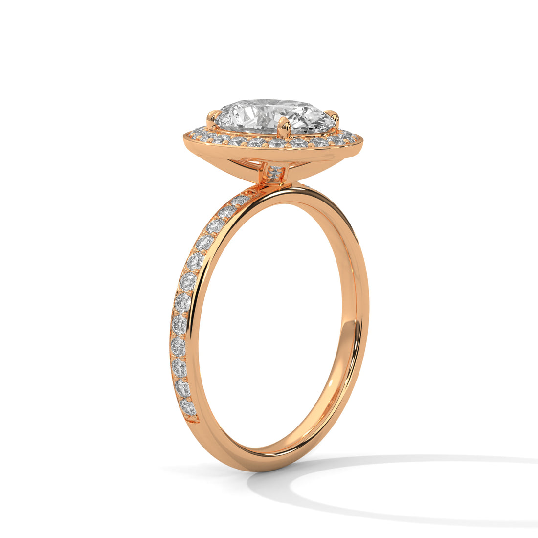 1.52 CT Oval Cut Halo Solitaire Diamond Ring
