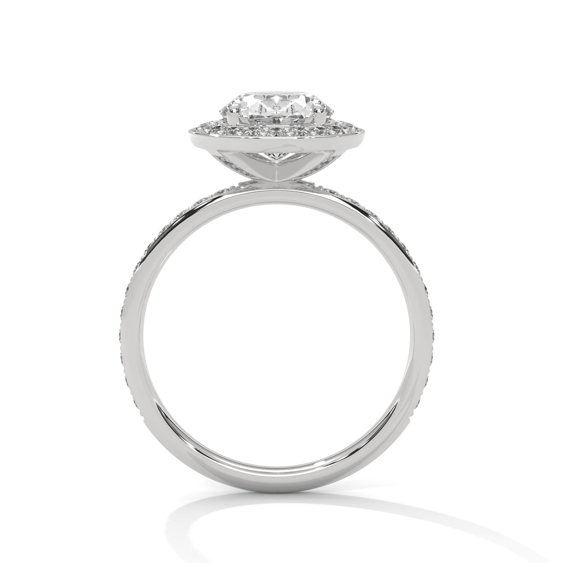 1.52 CT Oval Cut Halo Solitaire Diamond Ring