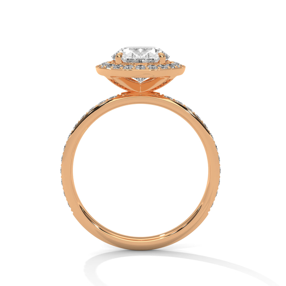 1.52 CT Oval Cut Halo Solitaire Diamond Ring