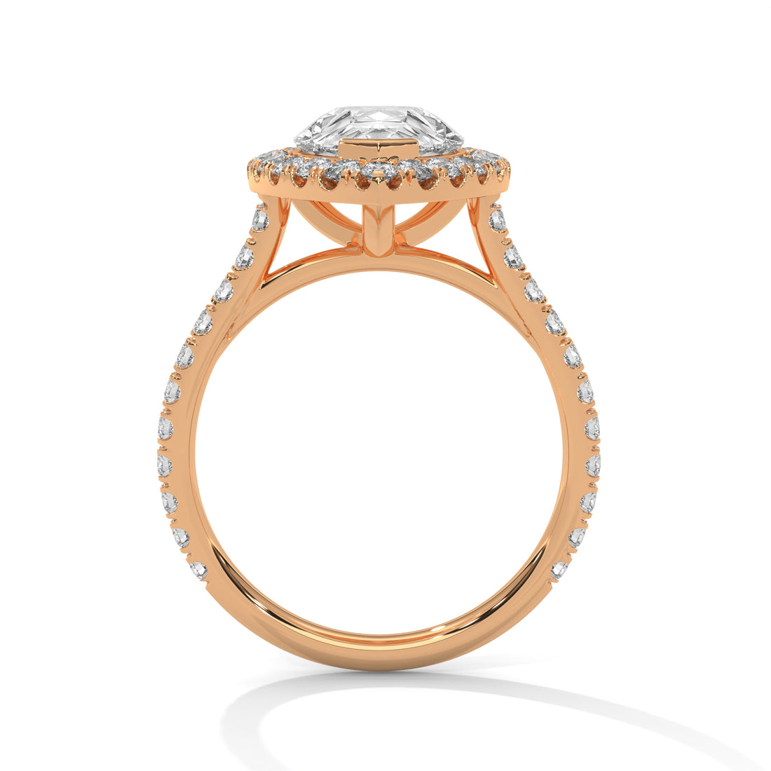 3.73 CT Pear Cut Halo Solitaire Diamond Ring