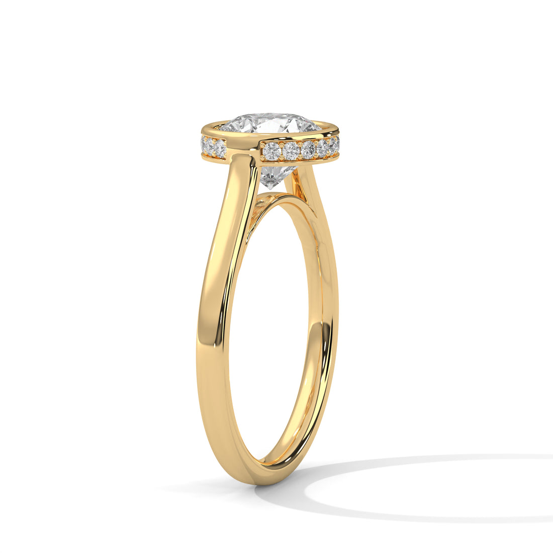 2.14 CT Round Cut with Bezel Setting Solitaire Diamond Ring