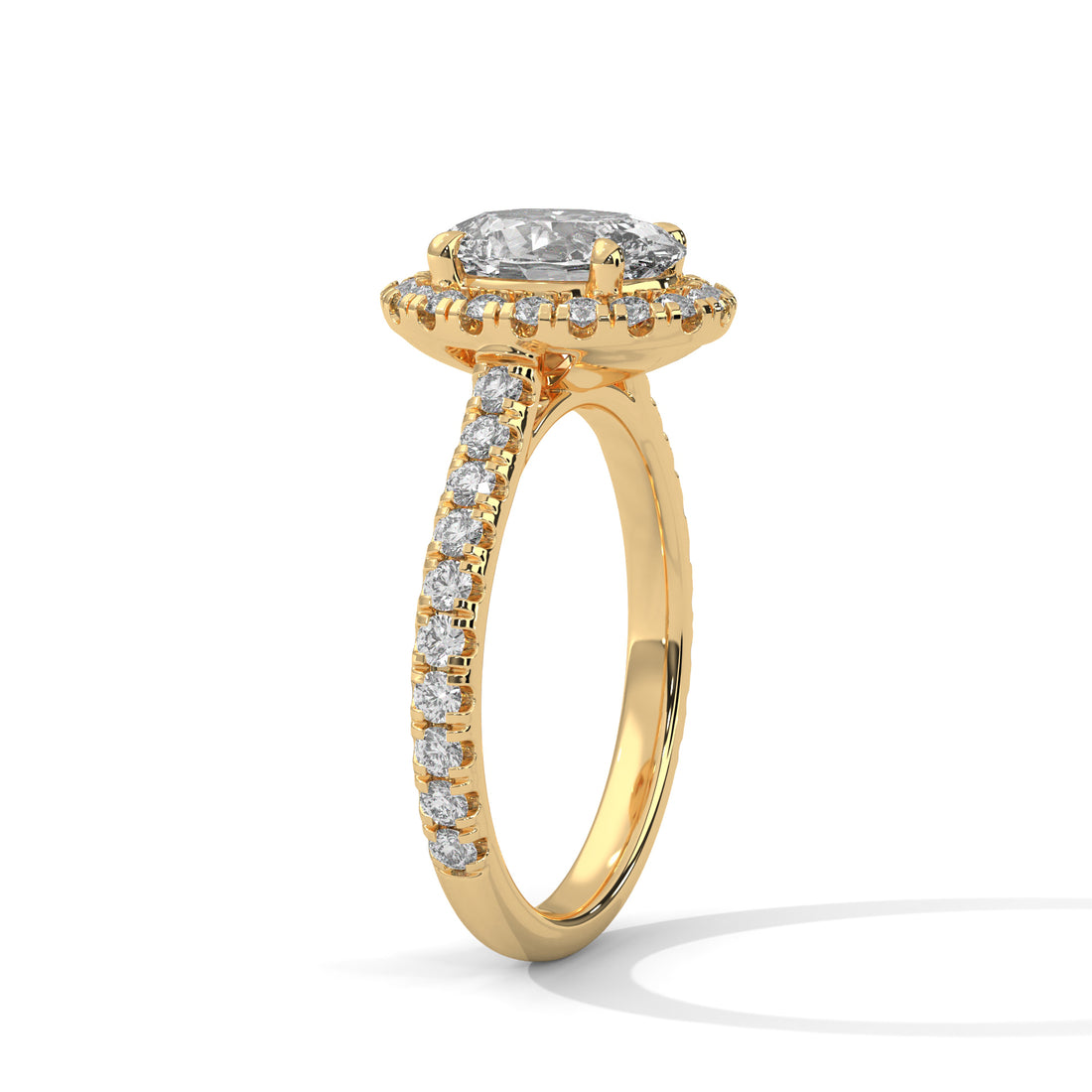 2.61 CT Oval Cut Halo Solitaire Diamond Ring
