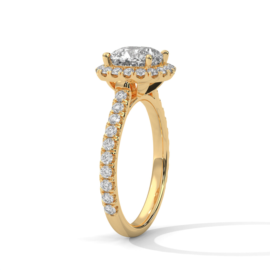 2.61 CT Cushion Cut Halo Solitaire Diamond Ring